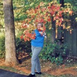 mom in leaves